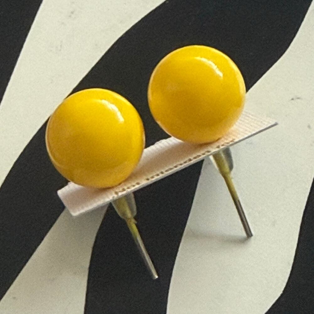 4 for $20 Bright Yellow Ball Stud Earrings